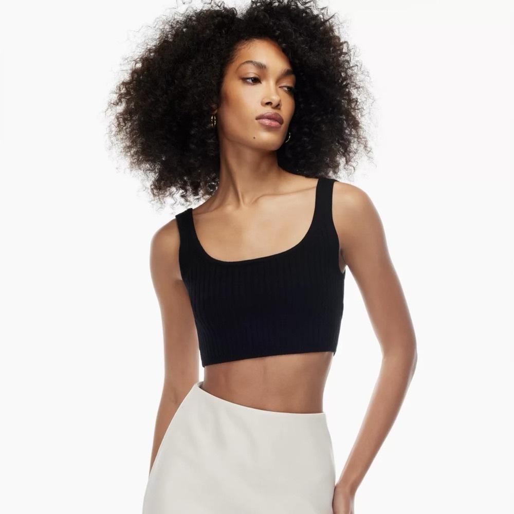 Wilfred Merino-cotton ribbed Crop Top Size M